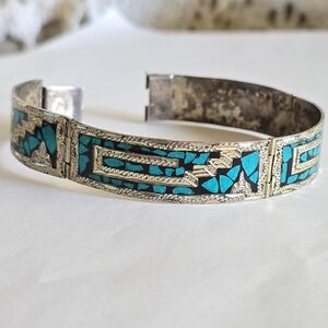 925 STERLING SILVER TURQUOISE INLAID BRACELET